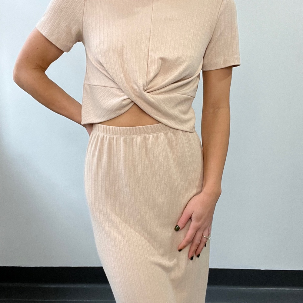 Elegant Cream Skirt Set